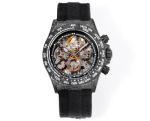 TW Factory Rolex Daytona 40mm Carbon Fiber Case Fabric Band Black Face 4802 Movement Watch